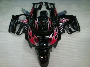 1995-1998 Black Red Flame Honda CBR600 F3 Bike Fairing Kit