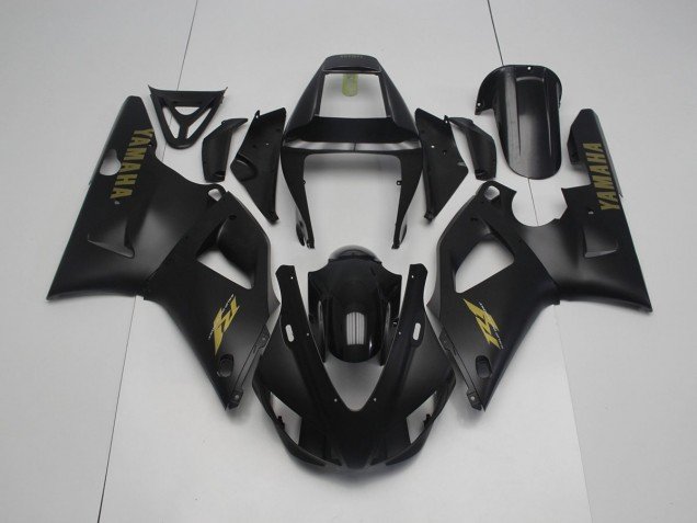 1998-1999 Matte Black Yellow Yamaha YZF R1 Motorcycle Fairing Kit