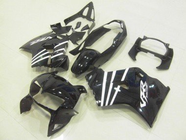 1998-2001 Black White Stripe Honda VFR800 Motorcycle Fairings Kit