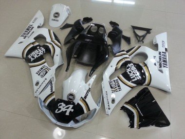 1998-2002 White Black Yamaha YZF R6 Motorcycle Fairing