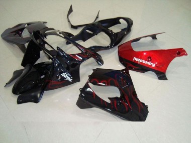 Shop 2000-2001 Red Flame Kawasaki Ninja ZX9R Motorcycle Fairings MF3718