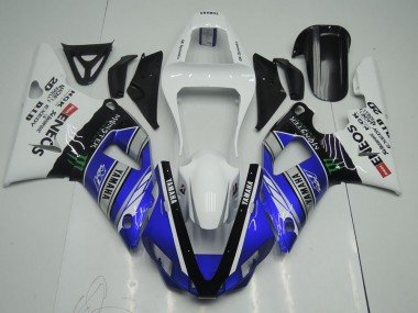 2000-2001 Blue White ENEOS Monster Yamaha YZF R1 Motor Bike Fairings