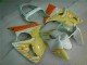 2000-2002 White Yellow Flame Kawasaki ZX6R Bike Fairings