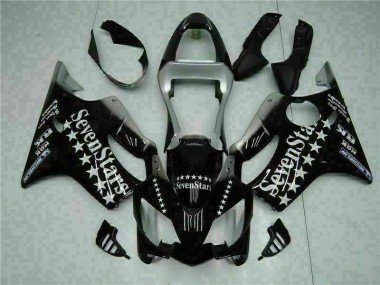 2001-2003 Black White Seven Stars Honda CBR600 F4i Bike Fairing