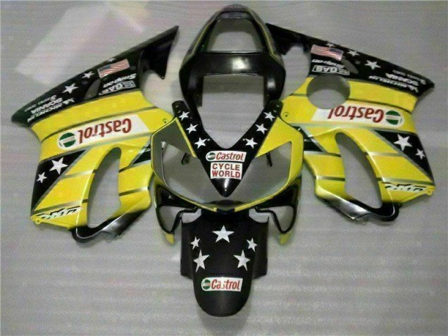 2001-2003 Yellow Black Castrol Cycle World Honda CBR600 F4i Motorcycle Bodywork