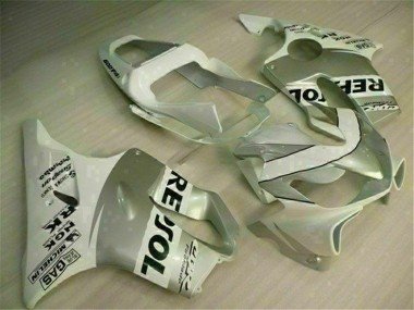 2001-2003 White Silver Honda CBR600 F4i Motorbike Fairing Kits