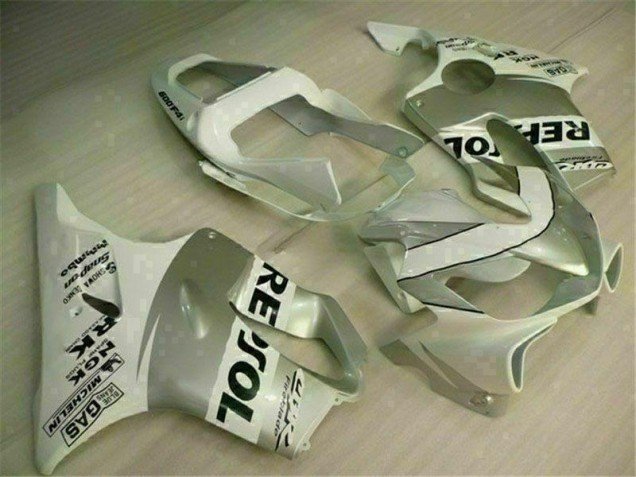 2001-2003 White Silver Honda CBR600 F4i Motorbike Fairing Kits