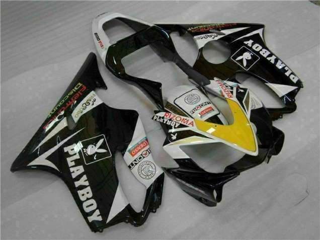 2001-2003 Yellow Silver Black Playboy Honda CBR600 F4i Motorcycle Fairing Kit