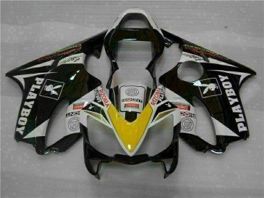 2001-2003 Yellow Silver Black Playboy Honda CBR600 F4i Motorcycle Fairing Kit