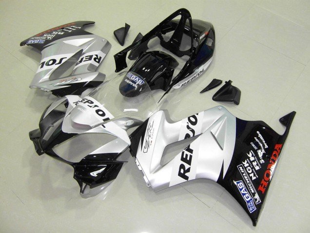 2002-2013 Silver Repsol Honda VFR800 Motorbike Fairing Kits