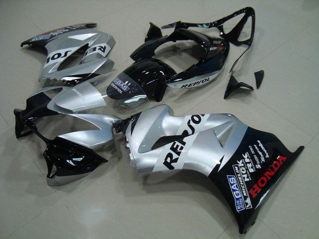 2002-2013 Silver Repsol Honda VFR800 Moto Fairings