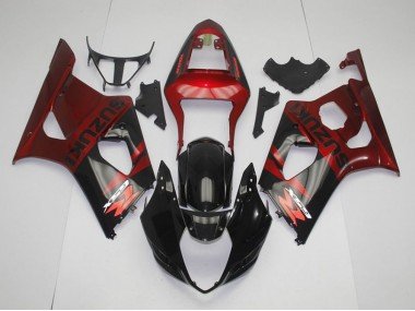 2003-2004 Black Red Suzuki GSXR 1000 Replacement Motorcycle Fairings