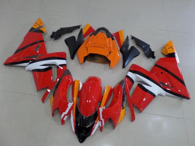 2003-2005 Orange Black and White Kawasaki ZX10R Bike Fairings