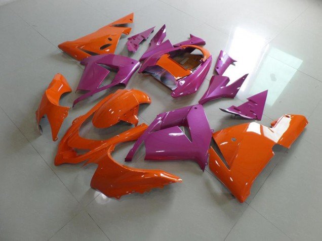 2003-2005 Orange and Pink Kawasaki ZX10R Motorcycle Bodywork