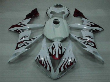 2004-2006 White Red Flame Yamaha YZF R1 Motorcyle Fairings