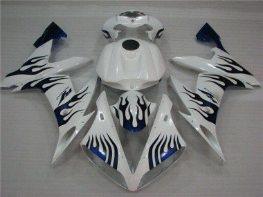 2004-2006 White Blue Flame Yamaha YZF R1 Replacement Fairings