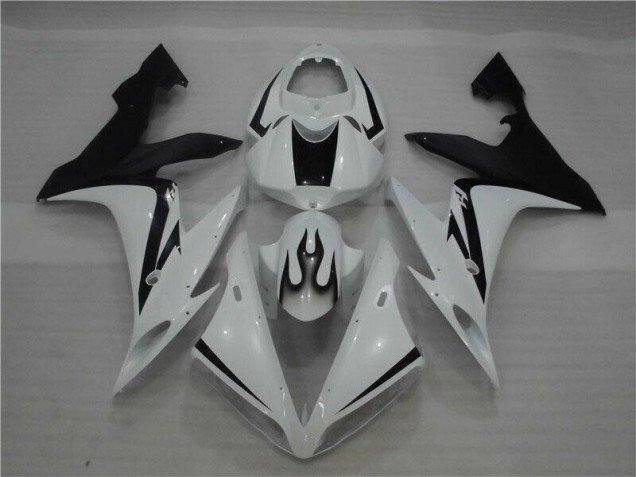 2004-2006 White Black Flame Yamaha YZF R1 Motor Fairings