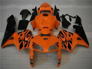 2005-2006 Orange Black Honda CBR600RR Motorbike Fairing