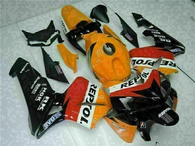 2005-2006 Orange Black Repsol Honda CBR600RR Motorbike Fairing