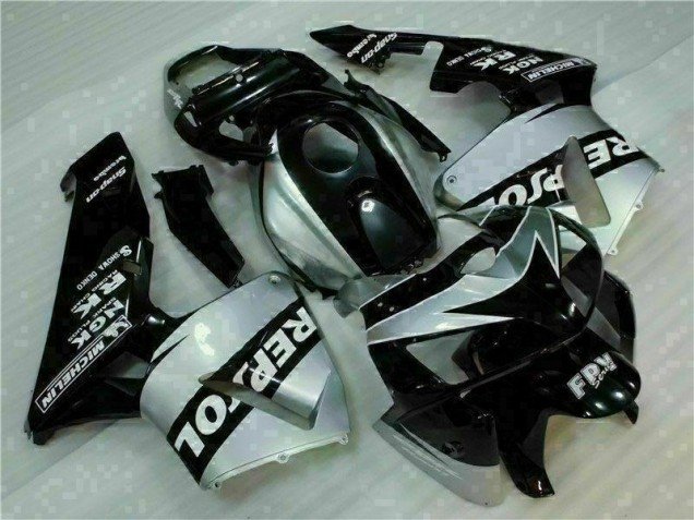 2005-2006 Black Silver Repsol Honda CBR600RR Motorcycle Fairings Kit