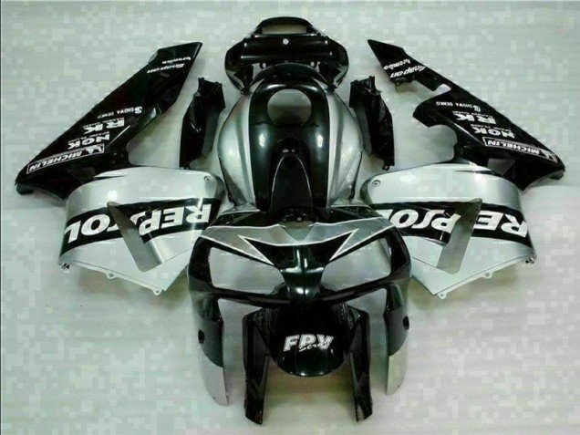 2005-2006 Black Silver Repsol Honda CBR600RR Motorcycle Fairings Kit