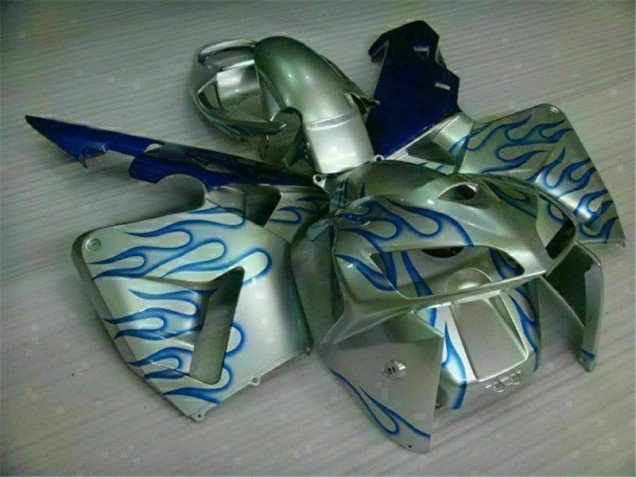 2005-2006 White Blue Flame Honda CBR600RR Motorcycle Fairing Kit