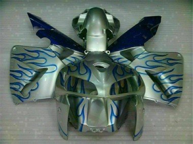 2005-2006 White Blue Flame Honda CBR600RR Motorcycle Fairing Kit