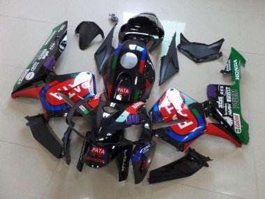 2005-2006 Black Red Pata Honda CBR600RR Motorbike Fairings