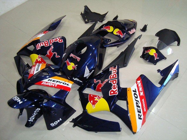 2005-2006 Dark Blue Red Bull Repsol Honda CBR600RR Motorcycle Fairings Kits