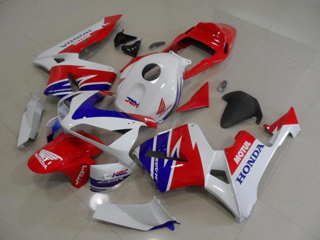 2005-2006 White Blue Red Motul HRC Honda CBR600RR Moto Fairings