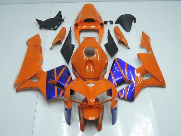 2005-2006 Orange Blue Honda CBR600RR Motorcycle Fairings Kit