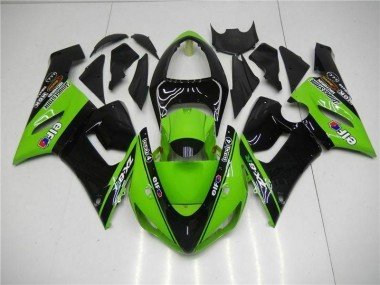 2005-2006 Green Kawasaki ZX6R Motorcycle Fairings Kit