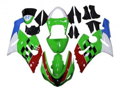 2005-2006 Green Red White Blue Kawasaki ZX6R Bike Fairings