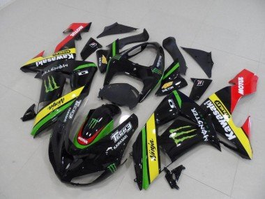 2006-2007 Black Yellow Monster Kawasaki ZX10R Motorcycle Replacement Fairings