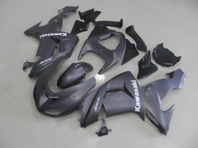 2006-2007 Grey with White Decals Kawasaki ZX10R Motor Bike Fairings