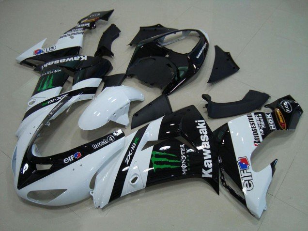 2006-2007 White Monster Kawasaki ZX10R Motorcycle Bodywork