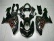 2006-2007 Black Red Flame Kawasaki ZX10R Motorcyle Fairings