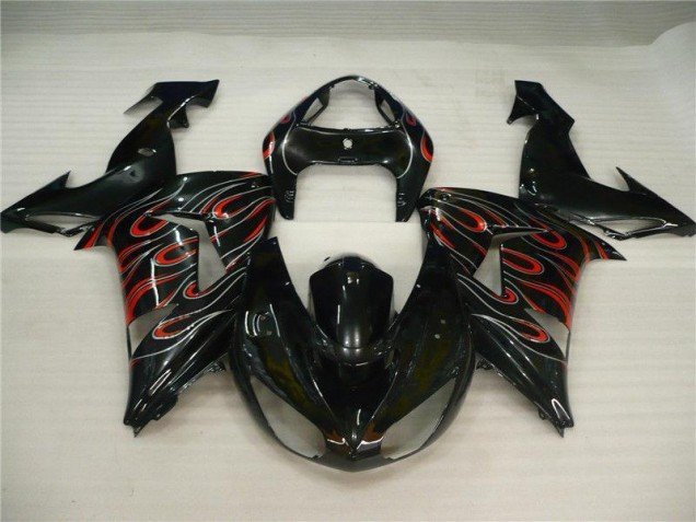 2006-2007 Black Grey Red Kawasaki ZX10R Motorbike Fairing