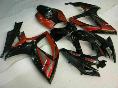 2006-2007 Black Red Suzuki GSXR 600/750 Motorcyle Fairings