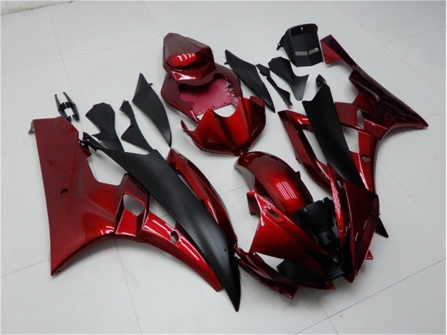 2006-2007 Red Black Yamaha YZF R6 Bike Fairings