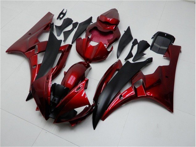 2006-2007 Red Black Yamaha YZF R6 Bike Fairings