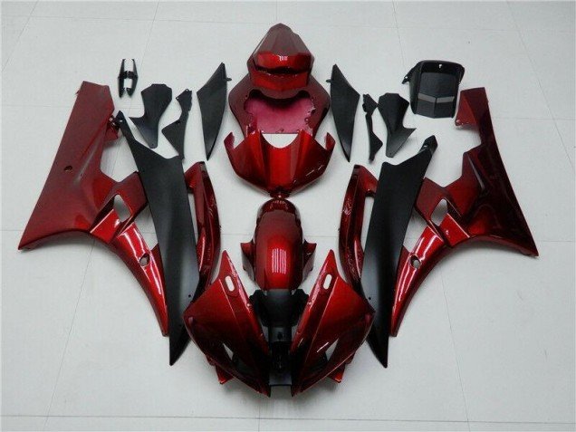 2006-2007 Red Black Yamaha YZF R6 Bike Fairings