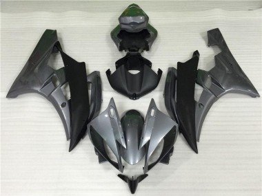 2006-2007 Grey Black Yamaha YZF R6 Bike Fairing Kit