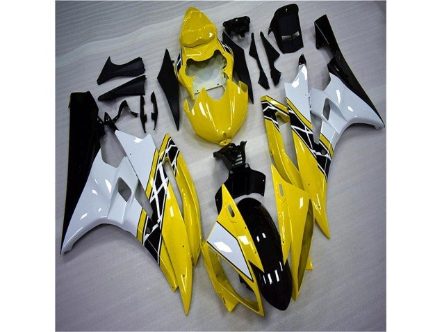 2006-2007 Yellow White Black Yamaha YZF R6 Motorbike Fairing Kits