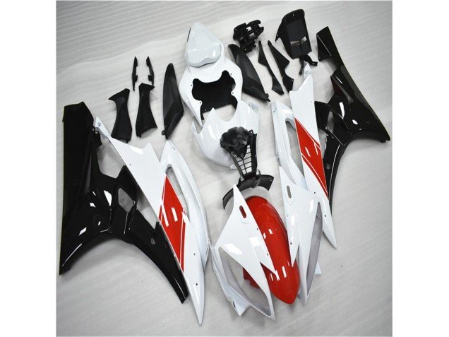 2006-2007 Red White Black Yamaha YZF R6 Moto Fairings