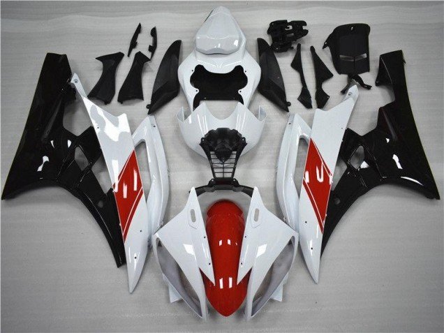 2006-2007 Red White Black Yamaha YZF R6 Moto Fairings