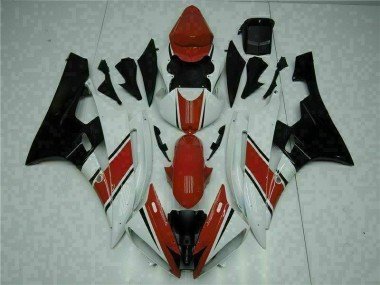 2006-2007 Red White Yamaha YZF R6 Motorcycle Fairings & Plastics