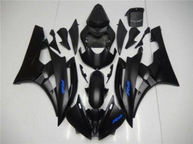 2006-2007 Black Blue Yamaha YZF R6 Bike Fairing Kit