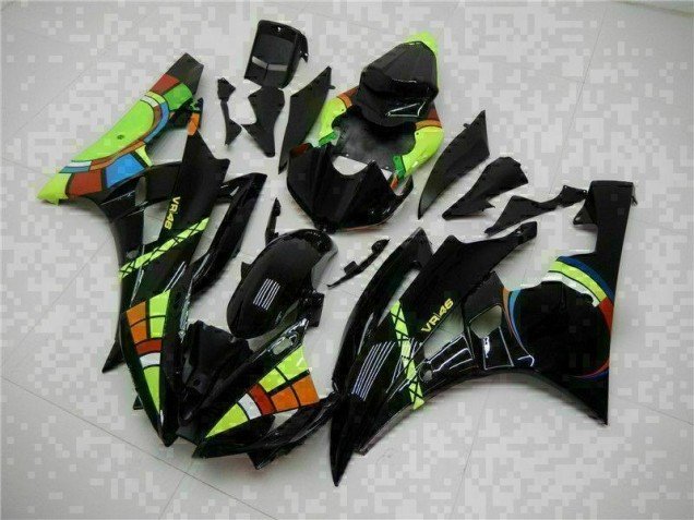 2006-2007 Black Yamaha YZF R6 Motorcycle Replacement Fairings