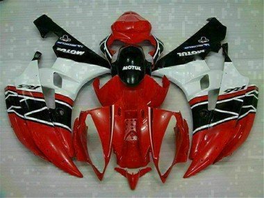 2006-2007 Red White Yamaha YZF R6 Motorcycle Fairings